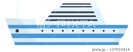 Cruise ship. Marine travel passenger boat icon 137033914