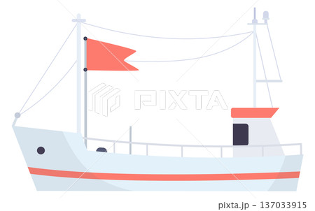 Boat icon. Cute ship. Marine travel symbol Boat icon. Cute ship. Marine travel symbol 137033915