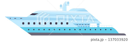 Fast yacht cartoon icon. Passenger boat side view Fast yacht cartoon icon. Passenger boat side view 137033920
