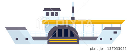Steamboat icon. Retro marine transport. Cartoon ship 137033923