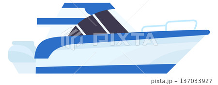 Cabin cruiser icon. Water motor cartoon boat 137033927