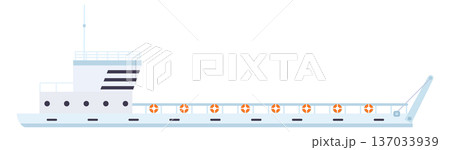 Ferry side view. River barge cartoon icon 137033939