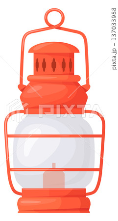 Paraffin lamp. Candlelight oil lantern cartoon icon 137033988