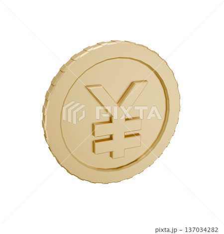 円マークのついたコイン 137034282