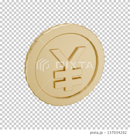 円マークのついたコイン 137034282
