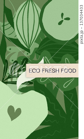 Eco fresh food design for Easter celebration in a green theme with nature elements Eco fresh food design for Easter celebration in a green theme with nature elements 137034433