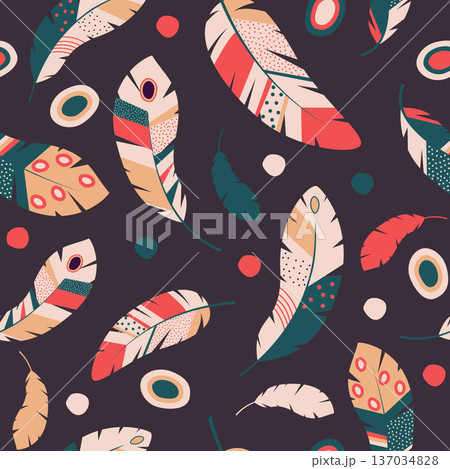 colorful feather seamless pattern colorful feather seamless pattern 137034828
