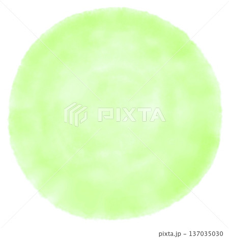 黄緑の水彩の丸のイラスト素材 黄緑の水彩の丸のイラスト素材 137035030