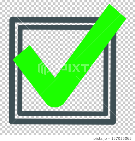 Green double-border checklist simple icon 137035063