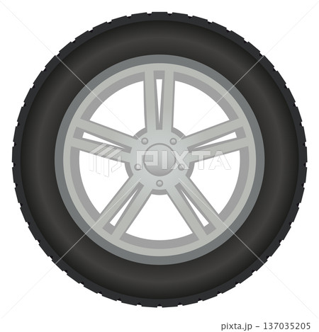 Car wheel cartoon icon. Auto tyre logo 137035205