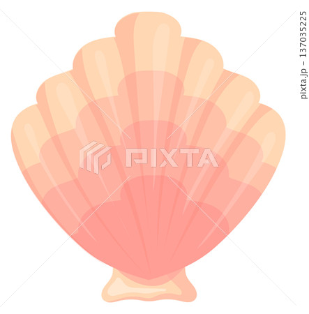 Scallop shell symbol. Cartoon beach seashell icon 137035225