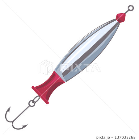 Hook lure cartoon icon. Fisherman equipment part 137035268