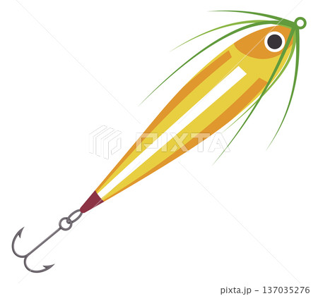 Fishing rod lure. Sharp hook tackle icon Fishing rod lure. Sharp hook tackle icon 137035276