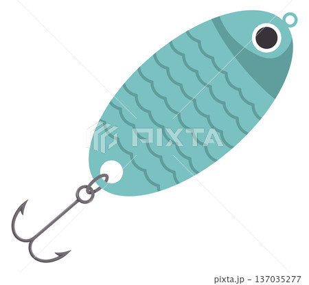 Angling lure. Aquatic fishing metal equipment icon 137035277