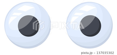 Wiggle eyes. Round plastic craft eyeball pair Wiggle eyes. Round plastic craft eyeball pair 137035302