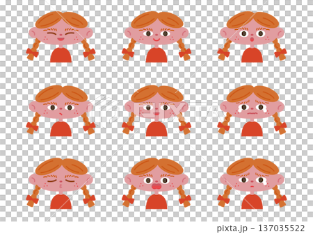 女孩臉部表情套裝（上半身） 137035522