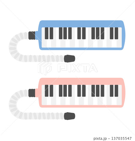 鍵盤ハーモニカ・ピアニカのイラストセット 137035547