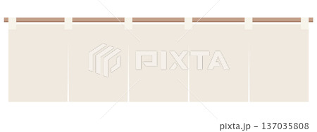 広い間口を演出する5巾のワイドなのれん（暖簾）イラスト素材 137035808