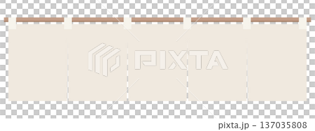 広い間口を演出する5巾のワイドなのれん（暖簾）イラスト素材 137035808