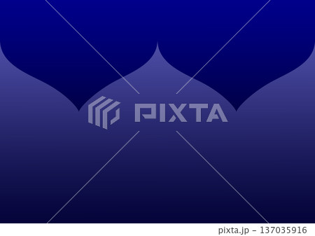 Elegant blue background featuring minimalist Islamic dome silhouettes in a dark navy gradient, perfect for Ramadan, Eid greeting cards, and religious cultural designs. 137035916