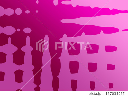 Abstract pink and magenta background with wavy geometric patterns and fluid shapes. Modern vibrant gradient design with organic liquid textures. 137035935