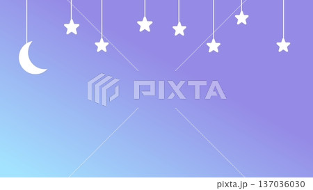 星と月のゆめかわ背景 137036030