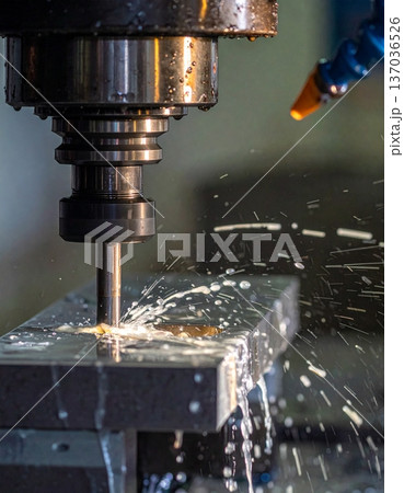 CNC milling processing on steel 137036526