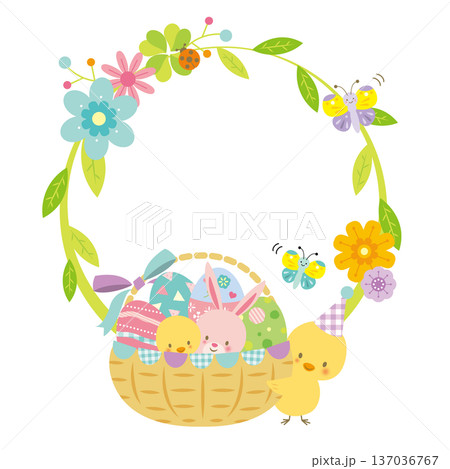 かわいいイースターのフレーム 137036767