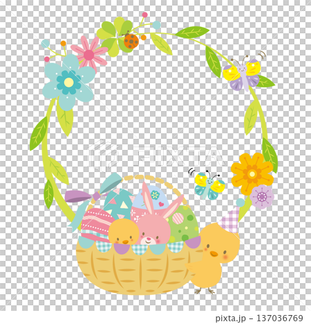 かわいいイースターのフレーム 137036769