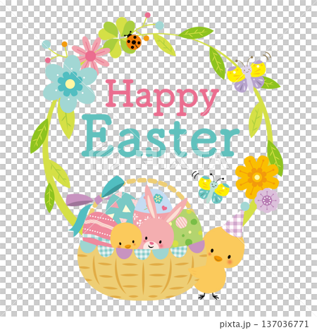 かわいいイースターのタイトルイラスト 137036771