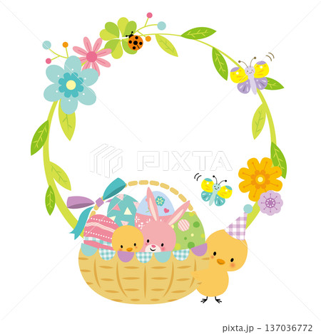 かわいいイースターのフレーム 137036772