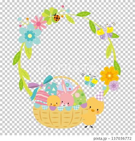 かわいいイースターのフレーム 137036772