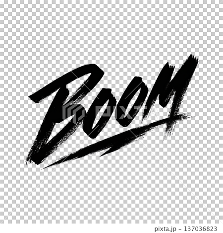 Black boom graffiti style lettering with splatter texture isolated on white background, concept of impact and energy expression Black boom graffiti style lettering with splatter texture isolated on white background, concept of impact and energy expression 137036823