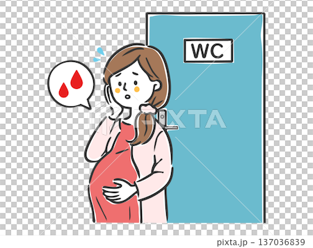 懷孕期間不規則出血 孕婦 向量 137036839