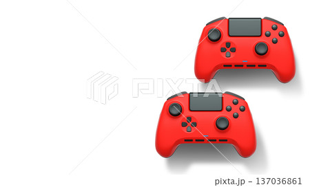 Wireless gaming controllers flying in air isolated on white background, symbolizing gaming technology concept Wireless gaming controllers flying in air isolated on white background, symbolizing gaming technology concept 137036861