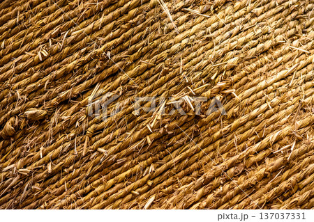 Braided straw rope texture background 137037331