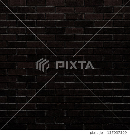 黒色のレンガ風の住宅の外壁の正方形の背景画像 137037399