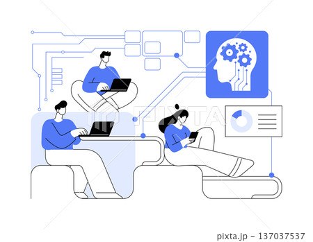 Smart Office Furniture with Modular Designs abstract concept vector illustration. 137037537