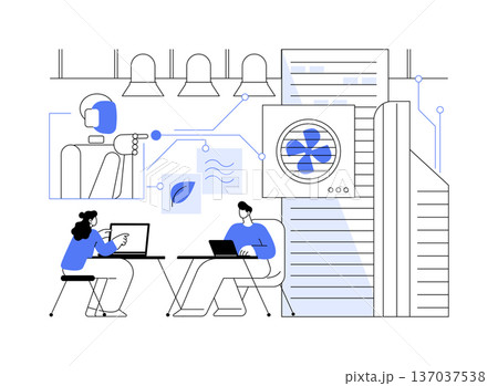 Energy-Efficient Office HVAC Systems abstract concept vector illustration. Energy-Efficient Office HVAC Systems abstract concept vector illustration. 137037538