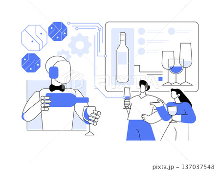 AI-Powered Wine Tasting Analysis abstract concept vector illustration. 137037548