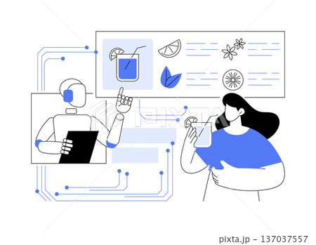 AI-Powered Beverage Personalization abstract concept vector illustration. 137037557