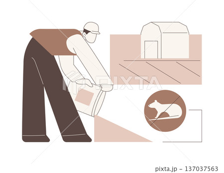 Rodenticides isolated cartoon vector illustrations. Rodenticides isolated cartoon vector illustrations. 137037563