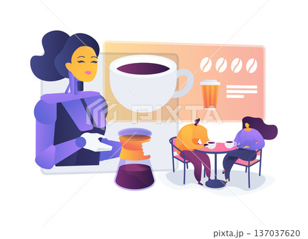 Robot Barista abstract concept vector illustration. 137037620