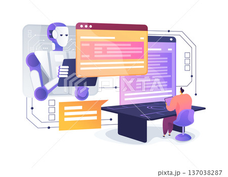 Interactive Coding Environment abstract concept vector illustration. 137038287
