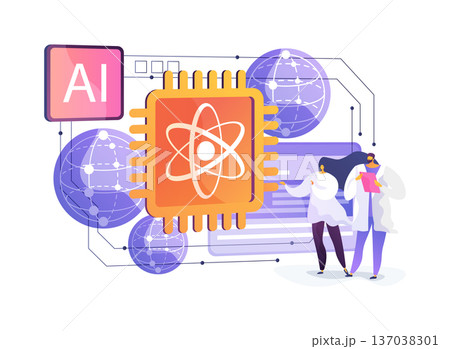 Quantum Computing Experiment abstract concept vector illustration. 137038301
