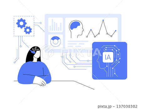 Wearable EEG Devices for Mental Health Monitoring abstract concept vector illustration. Wearable EEG Devices for Mental Health Monitoring abstract concept vector illustration. 137038382