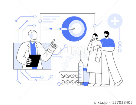 AI-Assisted Fertility Treatments abstract concept vector illustration. AI-Assisted Fertility Treatments abstract concept vector illustration. 137038403