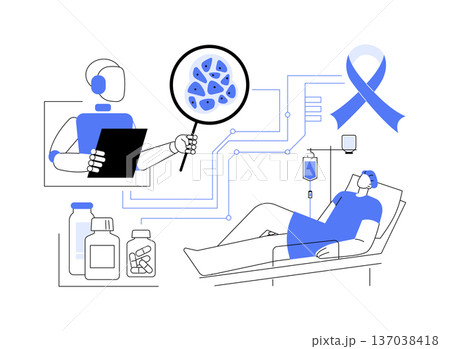 AI-Powered Personalized Cancer Treatment abstract concept vector illustration. 137038418