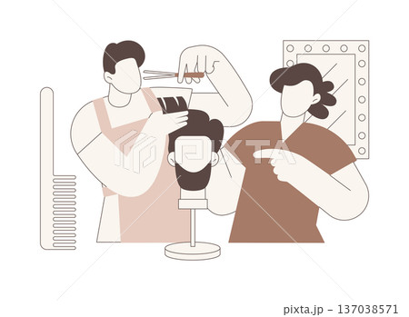 Barbering isolated cartoon vector illustrations. Barbering isolated cartoon vector illustrations. 137038571