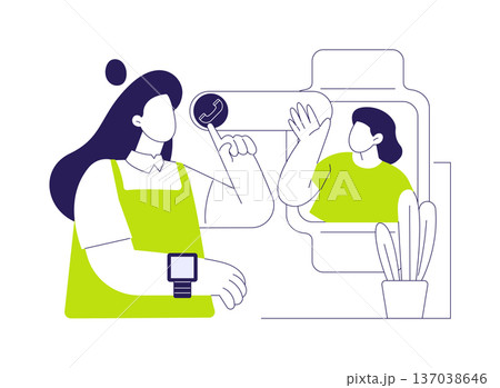 Receive calls with smartwatch isolated cartoon vector illustrations. 137038646